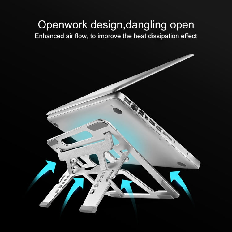Portable Foldable Hollow Double Triangle Height Adjustable Aluminum Alloy Bracket for Laptop, COOLCOLD U2S