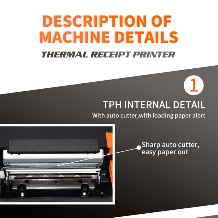 Interface Auto-cutter 80mm Thermal Receipt Printer, ZJ-8360 II USB and LAN