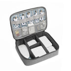 Multi-function Headphone Charger Data Cable Storage Bag, Single Layer Storage Bag, Size: 23x16x7cm — Black