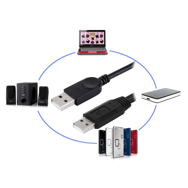 2 in 1 USB 2.0 Male to 2 Dual USB Male Cable for Computer / Laptop, Length: 50cm