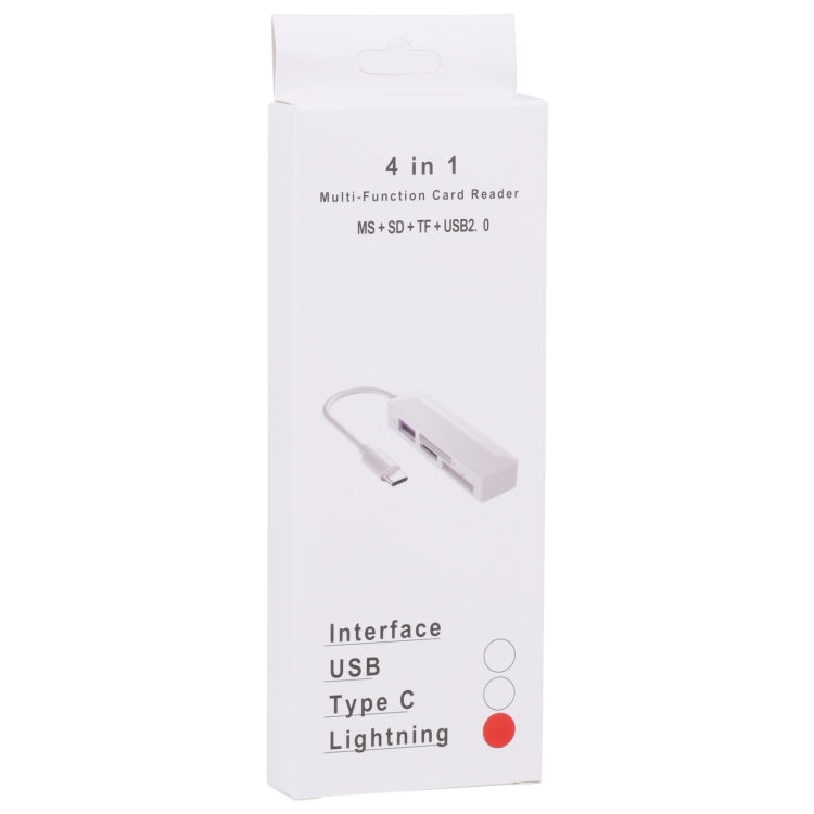 4 in 1 MS + SD + TF + USB2.0 Multi-function Card Reader for 8 Pin Devices — view 4