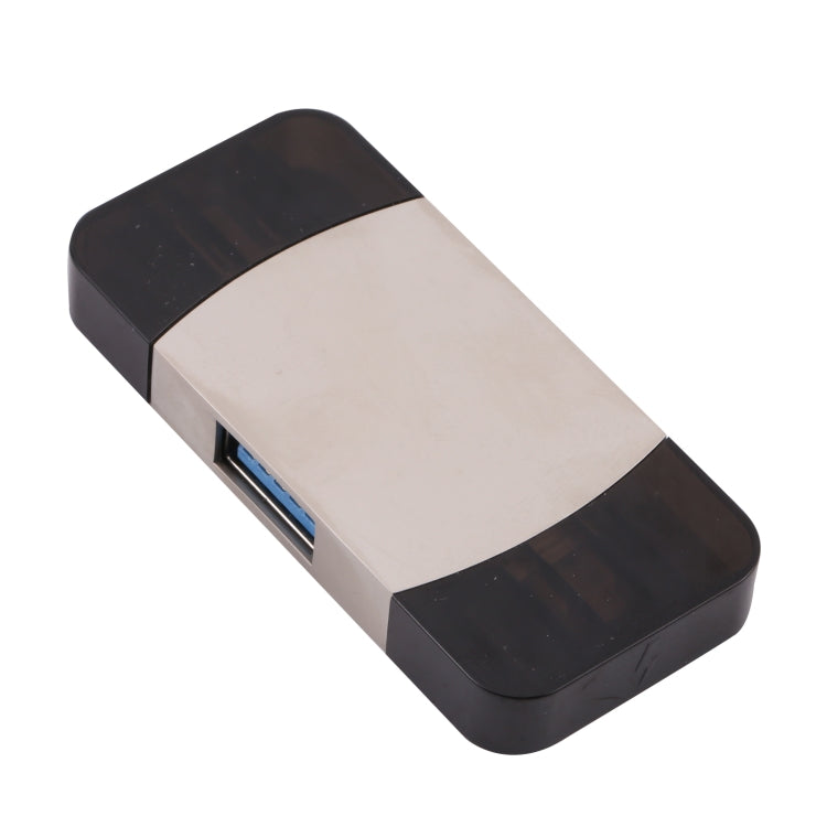 Type-C / USB-C + 8 Pin + Dual USB Multi-function Adapter with Dual OTG Function, 4 In 1