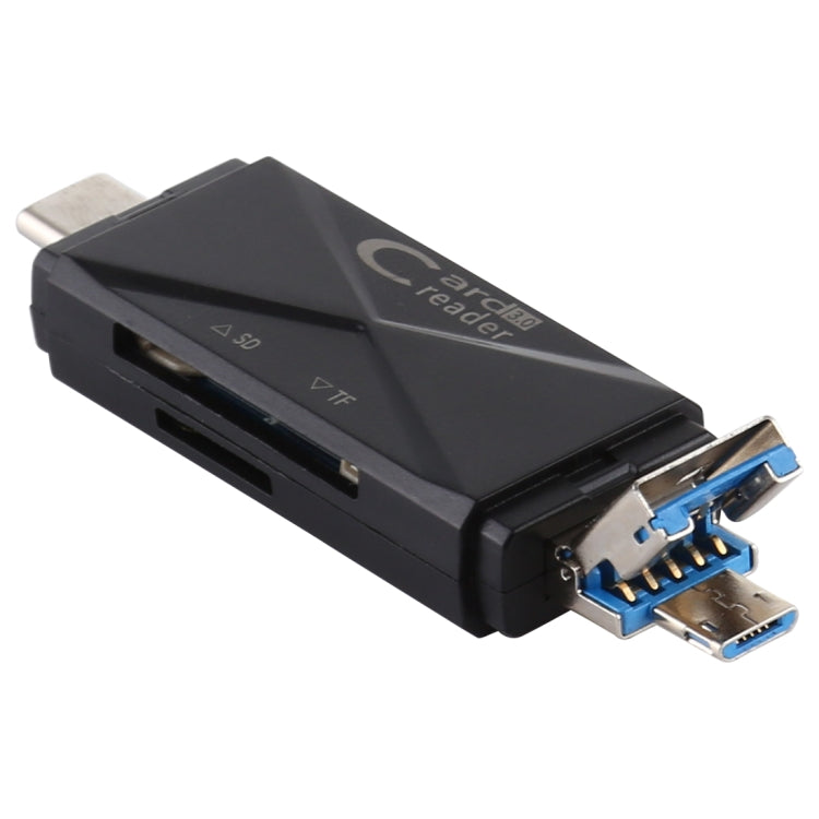 USB-C / Type-C + SD + TF + Micro USB to USB 3.0 Card Reader — view 6