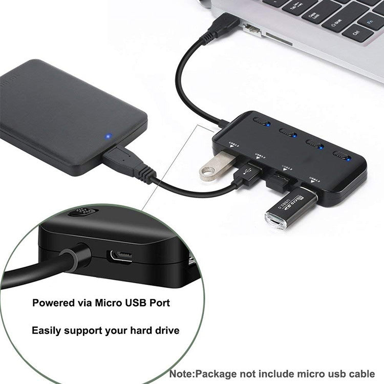 High Speed 4 x USB 3.0 to USB-C / Type-C HUB with Switch — view 4