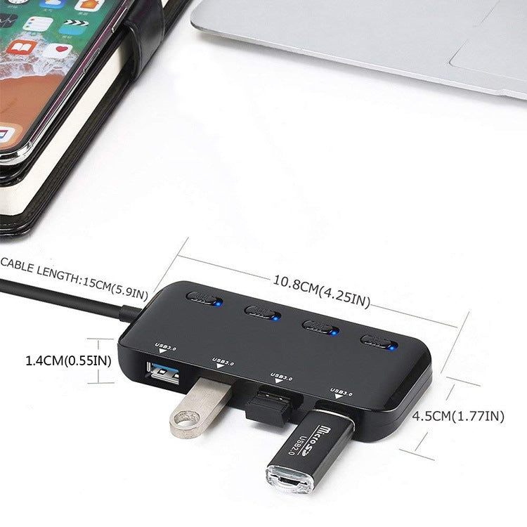 High Speed 4 x USB 3.0 to USB-C / Type-C HUB with Switch — view 7