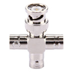 2 PCS 1 x BNC Male to 3 x BNC Female Connector, Cross Type — Cross Type