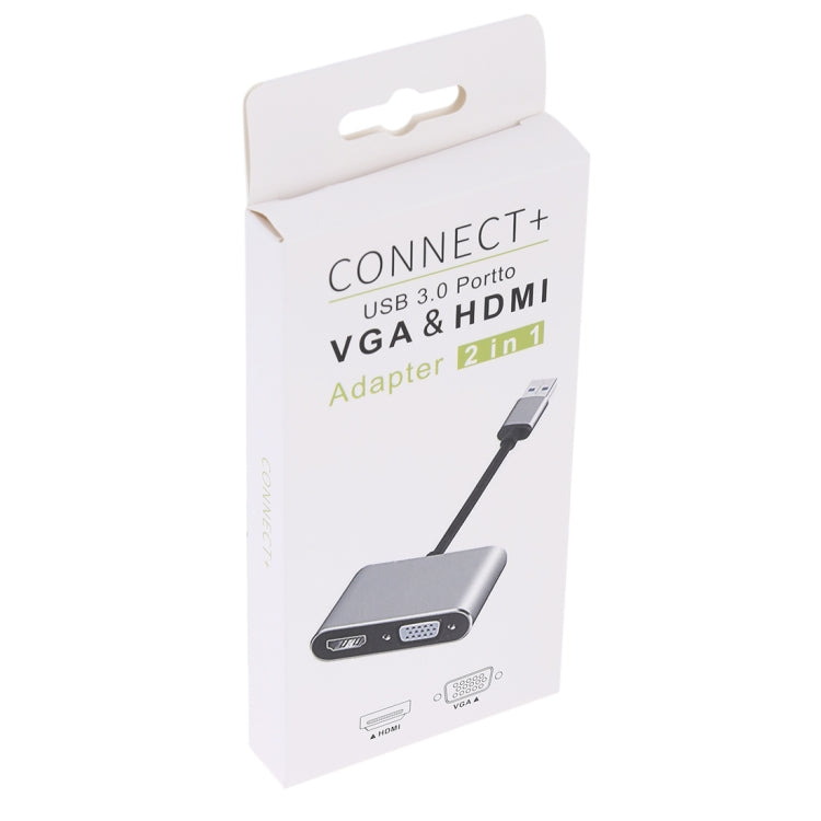 2 in 1 USB 3.0 to HDMI + VGA Adapter