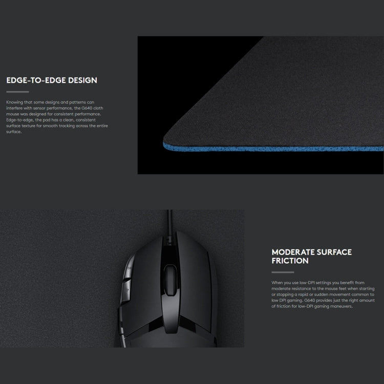 Logitech G640 Cloth Soft E-sport Gaming Mouse Pad, Size: 46 x 40cm