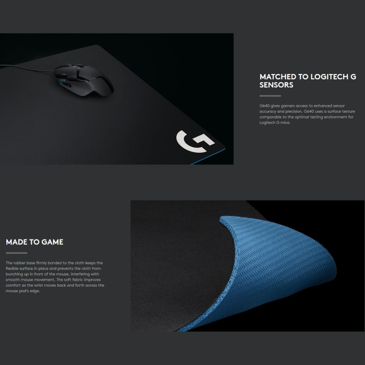 Logitech G640 Cloth Soft E-sport Gaming Mouse Pad, Size: 46 x 40cm