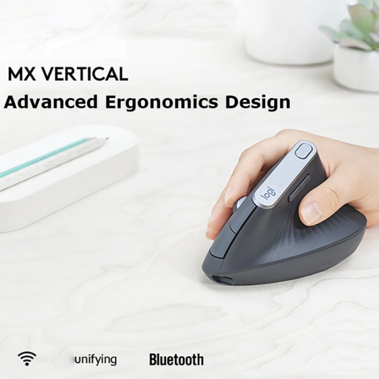 Logitech MX Vertical 4000DPI USB-C / Type-C + Unifying + Bluetooth Three-mode Ergonomic Wireless Vertical Optical Mouse