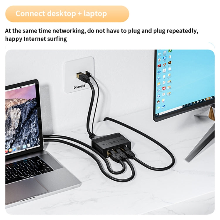 Male RJ45 3 in 1 Gigabit Network Splitter Cable Ethernet Network Coupler — view 6