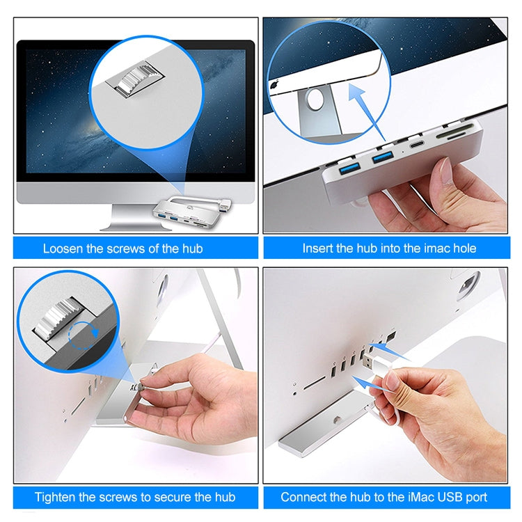 Rocketek For iMac Type-C / USB-C + Dual USB3.0 + SD / TF Multi-function HUB Expansion Dock — view 9