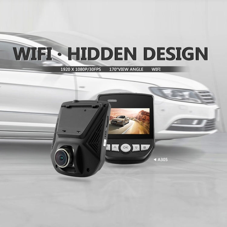 A305 Car DVR Camera 2.45 inch IPS Screen Full HD 1080P 170 Degree Wide Angle Viewing, Support Motion Detection / TF Card / G-Sensor / WiFi / HDMI