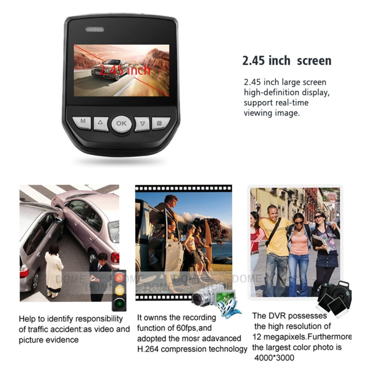 A305 Car DVR Camera 2.45 inch IPS Screen Full HD 1080P 170 Degree Wide Angle Viewing, Support Motion Detection / TF Card / G-Sensor / WiFi / HDMI