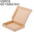 100 PCS Kraft Paper Shipping Box Packaging Box, Size: Q2, 13x8x2.5cm