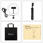 PULUZ 7.9 inch 20cm Light+ 1.1m Tripod Mount USB 3 Modes Dimmable Dual Color Temperature LED Curved Light Ring Vlogging Selfie Photography Video Lights with Phone Clamp — view 11