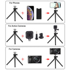 PULUZ 4 in 1 Vlogging Live Mini Octopus Bracket Kit + Studio Light + Microphone + Phone Clamp Kits — view 5