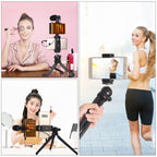 PULUZ 4 in 1 Vlogging Live Mini Octopus Bracket Kit + Studio Light + Microphone + Phone Clamp Kits — view 8