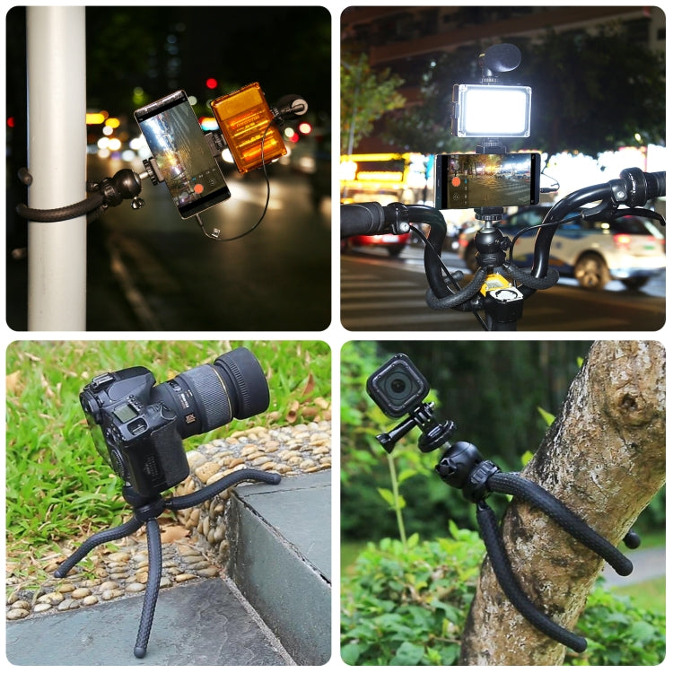 PULUZ 4 in 1 Vlogging Live Mini Octopus Bracket Kit + Studio Light + Microphone + Phone Clamp Kits — view 9