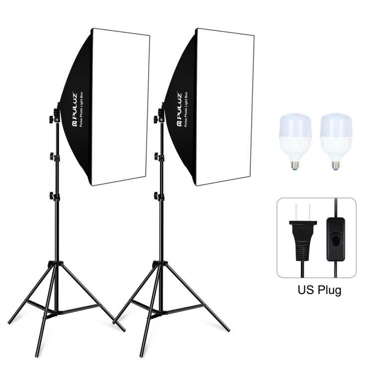 PULUZ Softbox Lighting Kit 2 PCS 50x70cm Professional Photo Studio Photography Light Equipment with 2 x 220V E27 Socket Bulb Photography Lighting Kit — view 10