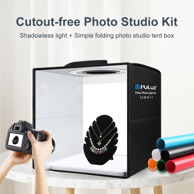 PULUZ 30cm Folding Ring Light Photo Lighting Studio Shooting Tent Box with Shadowless Light Panel