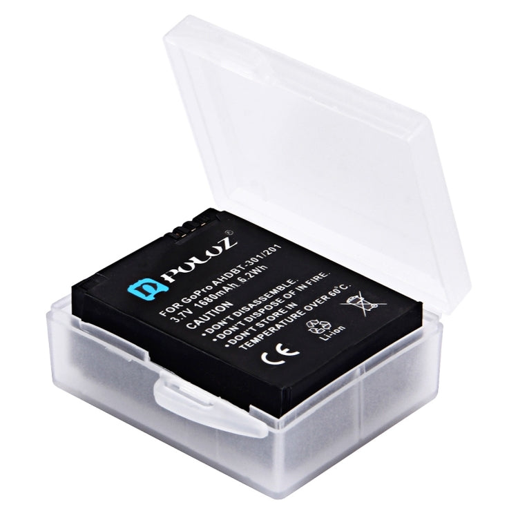 PULUZ 4 in 1 AHDBT-501 3.85V 1220mAh Battery + AHDBT-501 3-channel Battery Charger + Mesh Storage Bag + Battery Storage Box Kits for GoPro HERO7 /6 /5