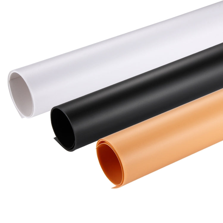 PULUZ Photography Background PVC Paper Kits for Studio Tent Box, 3 Colors (Black, White, Yellow), Size: 73.5cm x 36cm