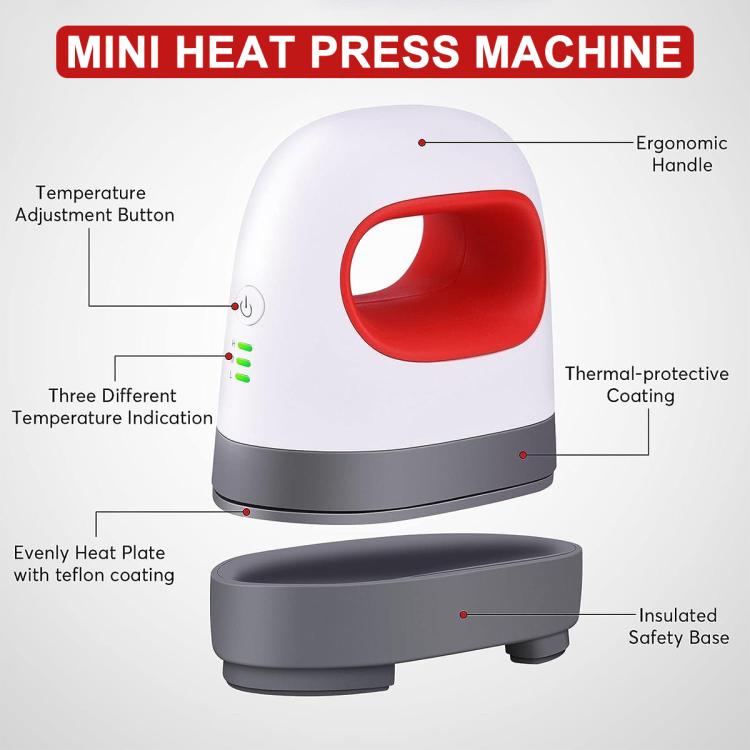 Multifunctional Mini Stamping Machine Clothes Cap Logo Heat Transfer, EU Plug