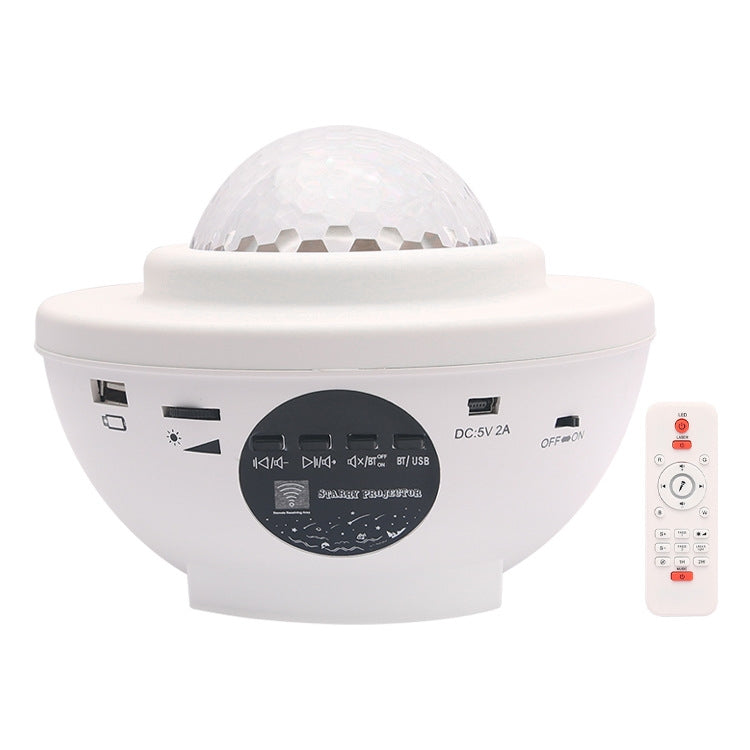 8W USB Charging Music Starry Sky Water Texture Light Atmosphere Lamp with Remote Control (White) — view 8