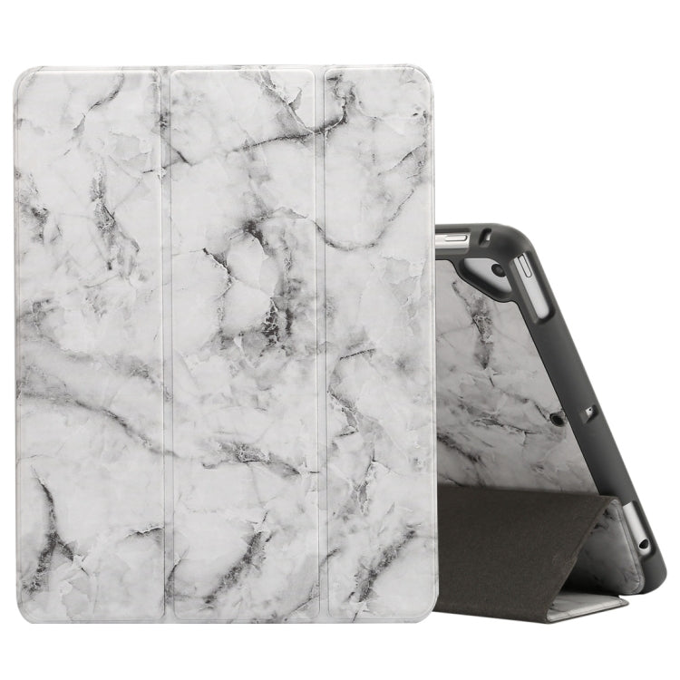 Marble Texture Pattern Horizontal Flip Case for iPad 9.7 (2018), with Three-folding Holder & Pen Slots