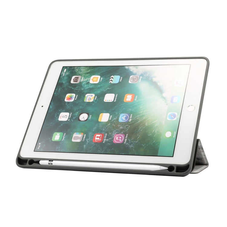 Marble Texture Pattern Horizontal Flip Case for iPad 9.7 (2018), with Three-folding Holder & Pen Slots