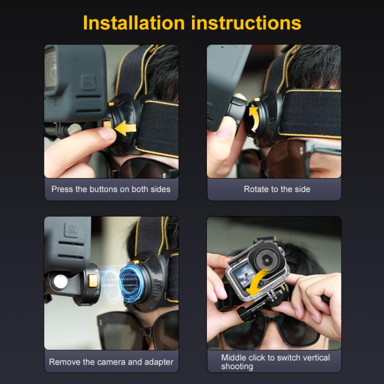 PULUZ Magnetic Quick-release Head Strap Harness Belt
