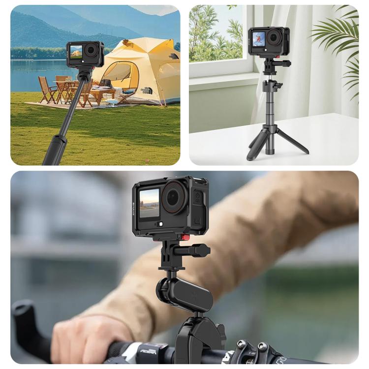 For DJI Osmo Action 6 PULUZ Metal Cage Frame with Cold Shoe