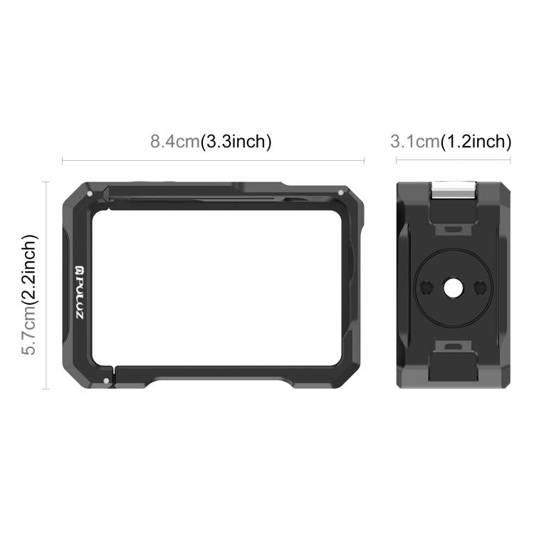 For DJI Osmo Action 6 PULUZ Metal Cage Frame with Cold Shoe