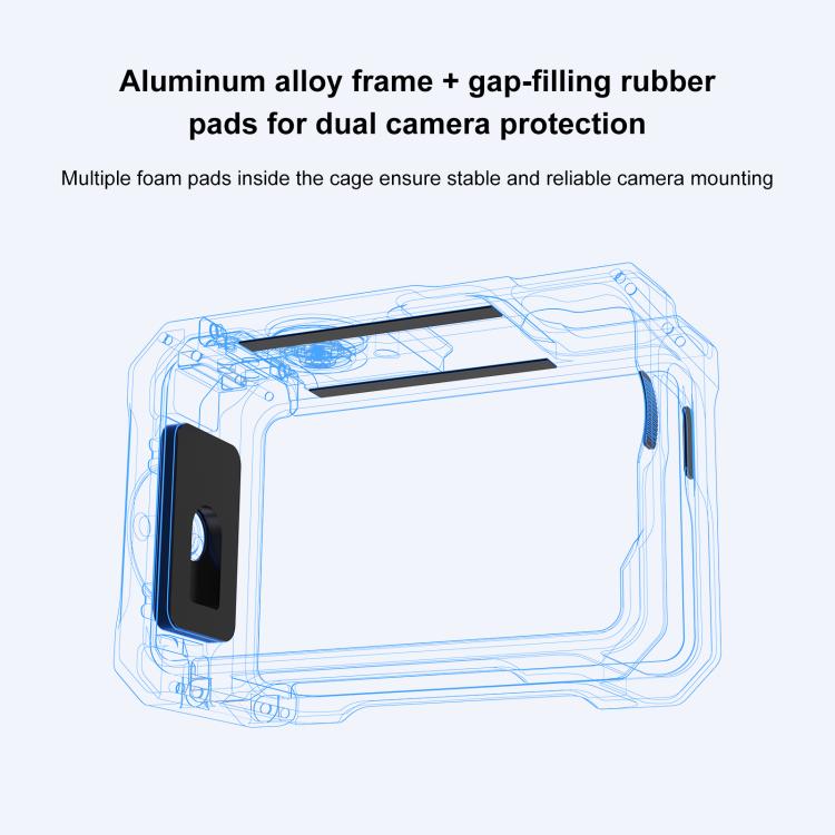 For DJI Osmo Action 6 PULUZ Metal Cage Frame with Cold Shoe