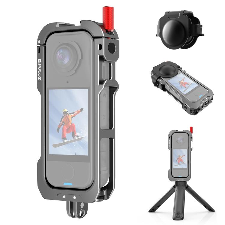 PULUZ Metal Protective Cage Expansion Frame with Cold Shoe Bases & Lens Cover