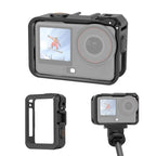 For DJI Osmo Action 6 PULUZ Plastic Cage Vertical-Horizontal Expansion Adapter Frame with Cold Shoe