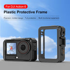 For DJI Osmo Action 6 PULUZ Plastic Cage Vertical-Horizontal Expansion Adapter Frame with Cold Shoe