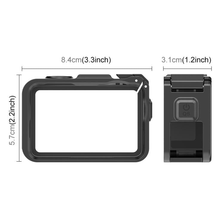 For DJI Osmo Action 6 PULUZ Plastic Cage Vertical-Horizontal Expansion Adapter Frame with Cold Shoe