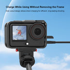 For DJI Osmo Action 6 PULUZ Plastic Cage Vertical-Horizontal Expansion Adapter Frame with Cold Shoe