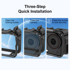 For DJI Osmo Action 6 PULUZ Plastic Cage Vertical-Horizontal Expansion Adapter Frame with Cold Shoe