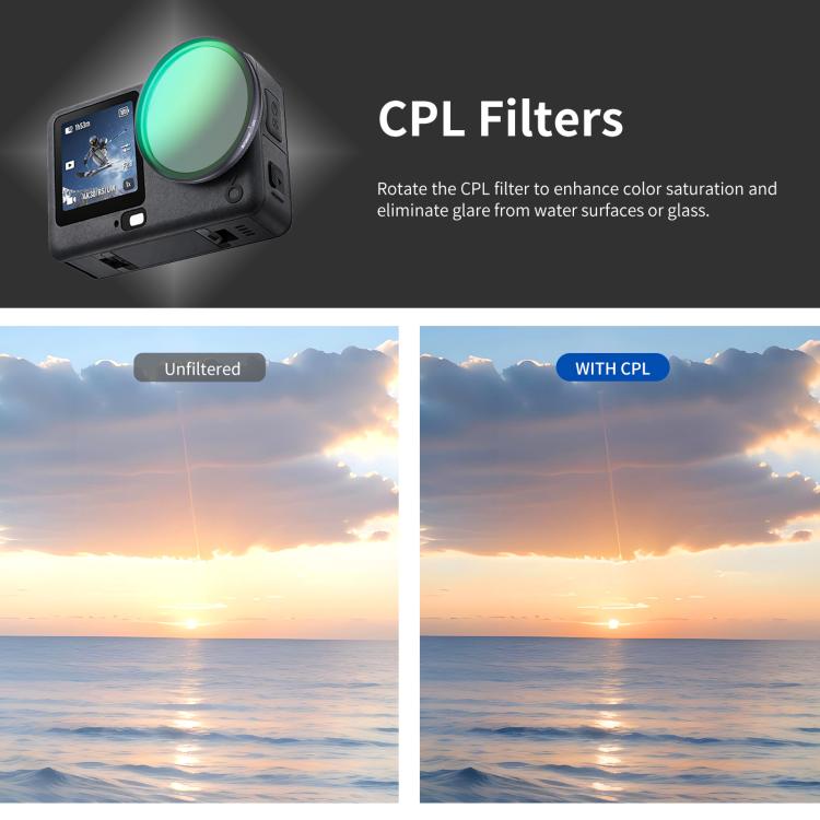 For DJI Osmo Action 6 PULUZ Action Camera CPL Lens Filter — view 6