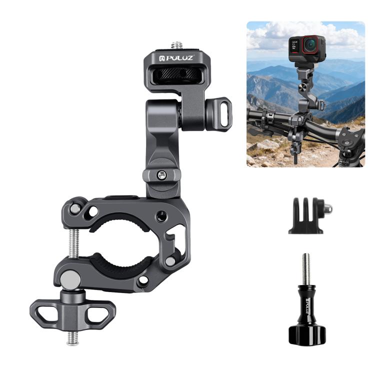 PULUZ Panoramic & Action Cameras Professional 3-Way Gimbal Motorcycles Bicycles Handlebar Aluminium Alloy Mount