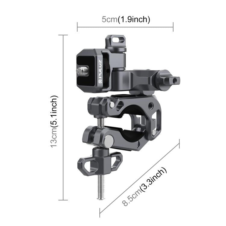 PULUZ Panoramic & Action Cameras Professional 3-Way Gimbal Motorcycles Bicycles Handlebar Aluminium Alloy Mount