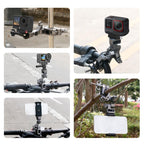 PULUZ Panoramic & Action Cameras Professional 3-Way Gimbal Motorcycles Bicycles Handlebar Aluminium Alloy Mount
