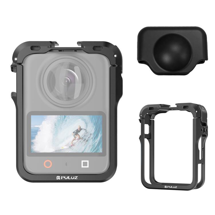For DJI Osmo 360 II PULUZ Aluminum Alloy Protective Cage Expansion Frame with Lens Cover