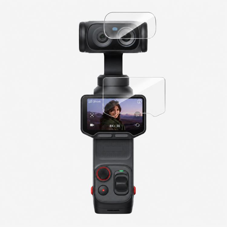 PULUZ 9H 2.5D HD Tempered Glass Screen Film + Lens Protector, For Insta360 Luna Ultra
