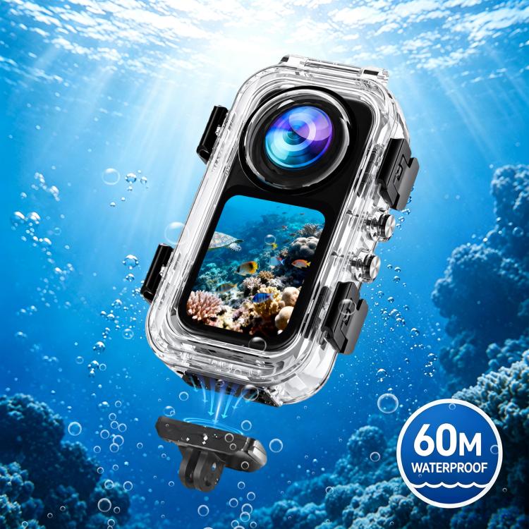 For Insta360 X6 PULUZ 60M / 196FT Underwater Waterproof Housing Invisible Magnetic Quick-Release Diving Case