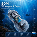 Waterproof Housing 60m/196ft Underwater Diving Case, High-transparency Optical Glass, For Insta360 Luna Ultra