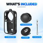 For Insta360 X6 PULUZ Silicone Protective Case with Lens Cover & Strap